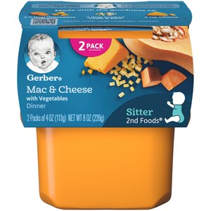  Gerber 2nd Foods Mac and Cheese with Vegetables Baby Food 4 OZ Tubs 