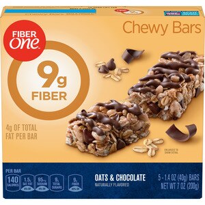 Fiber One Oats & Chocolate Chewy Bars, 5 CT