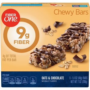 Fiber One Chewy Bars, Oats & Chocolate, 5 Ct, 7 Oz - 1.4 Oz , CVS