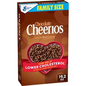 Chocolate Cheerios Breakfast Cereal with Oats Family Size, 19.2 OZ