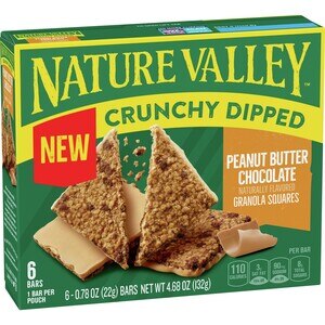 Nature Valley Crunchy Dipped Granola Bars, Peanut Butter Chocolate, 6 Ct, 4.68 Oz - 0.78 Oz , CVS