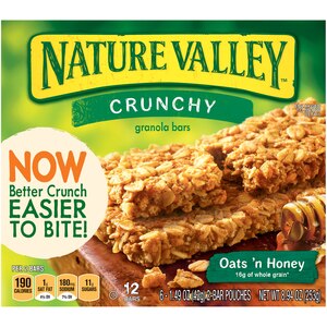 Nature Valley Crunchy Granola Bars, Oats 'n Honey, 6 ct, 8.94 oz