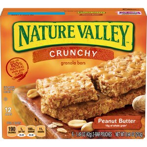 Nature Valley Granola Bars, Peanut Butter, Crunchy - 6 pack, 1.49 oz