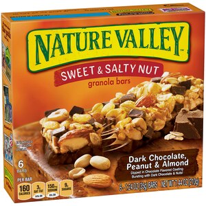 Nature Valley Sweet & Salty Nut Granola Bar Dark Chocolate Peanut and Almond 1.24 OZ Bars, 6 CT Box