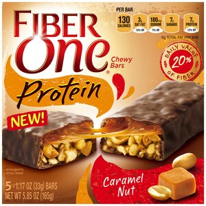  Fiber One Protein Chewy Bars, Caramel Nut 