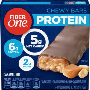 Fiber One Caramel Nut Protein Chewy Bars, 5 CT