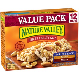 Nature Valley Sweet & Salty Nut Granola Bar Variety Pack of Peanut and Almond 12 - 1.2 OZ Bars