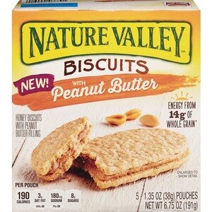 Nature Valley Biscuits, Peanut Butter, 5 Ct - 1.35 Oz , CVS