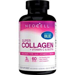 NeoCell Super Collagen and C - Colágeno tipos 1 y 3 más vitamina C, 6000 mg, 120 u.