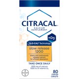 Citracal Slow Release 1200 Calcium With Vitamin D3, Caplets, 80 CT, thumbnail image 2 of 10