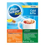 Alka-Seltzer Plus Severe Cold & Flu Day + Night Honey Lemon Mix-In Packets, 6ct, thumbnail image 1 of 7