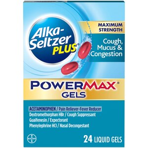 Alka-Seltzer Plus Maximum Strength Cough, Mucus & Congestion PowerMax Liquid Gels, 24ct