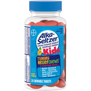  Alka-Seltzer Kids Tummy Trouble Heartburn + Gas ReliefChews, Fruit Punch, 28 CT 