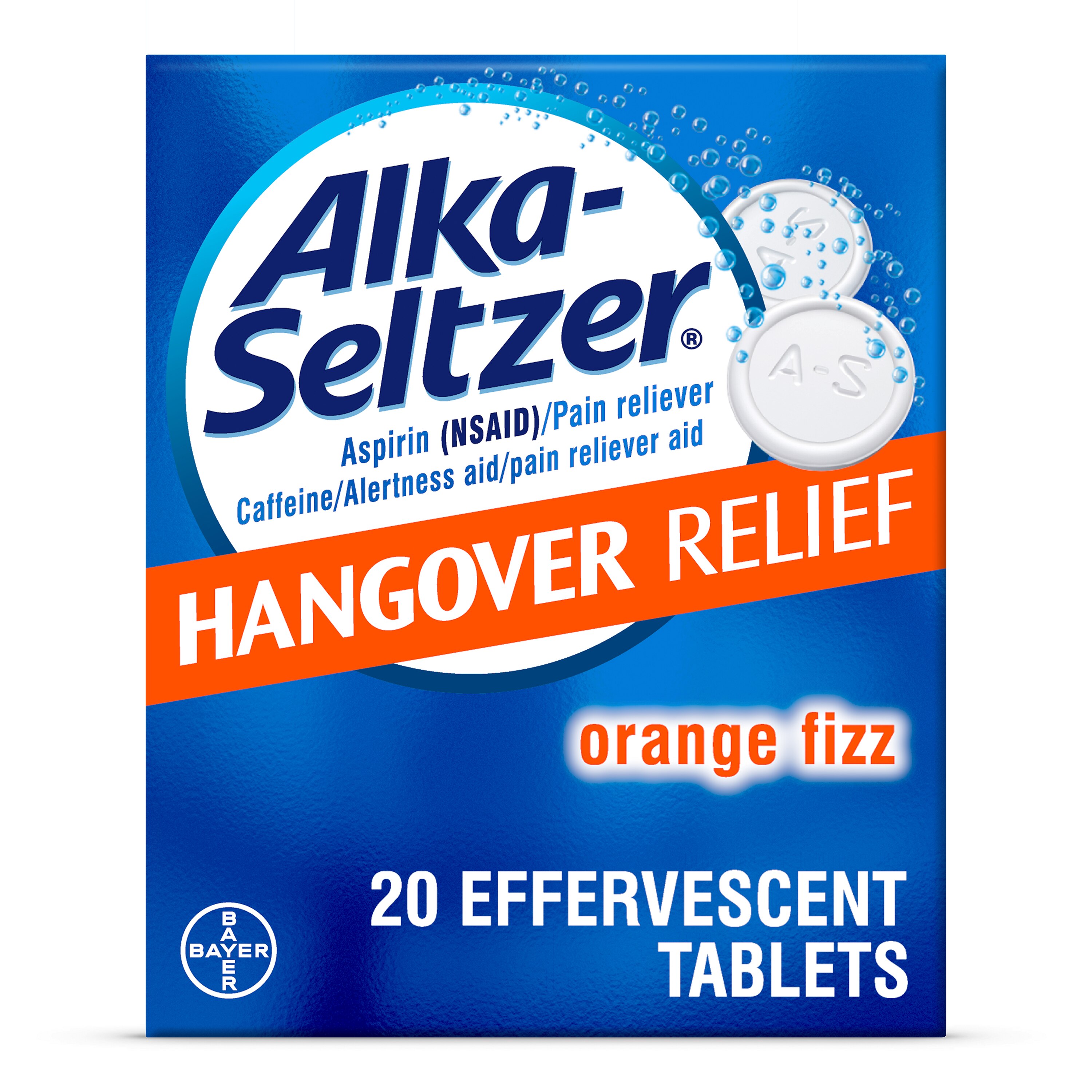 Alka-Seltzer Hangover Relief, Orange Fizz, Tablets - 20 effervescent tablets