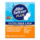 Alka-Seltzer Plus Powerfast Fizz, Severe Cold & Flu Medicine, Strawberry Honey Effervescent Tablets, 24 CT, thumbnail image 1 of 7