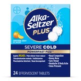 Alka-Seltzer Plus Severe Cold PowerFast Fizz Effervescent Tablet, Orange Zest, 24 CT, thumbnail image 1 of 9