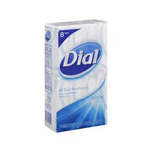 Dial - Jabón de tocador desodorante antibacteriano, blanco