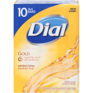 Dial - Jabón de tocador antibacteriano y desodorante, Gold, 4 oz, 10 u.
