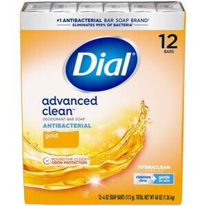 Dial Antibacterial Deodorant Bar Soap, Advanced Clean, Gold, 4 Oz, 12 Bars , CVS