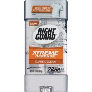 Right Guard Xtreme Defense - Antitranspirante y desodorante en gel transparente, Classic Clean
