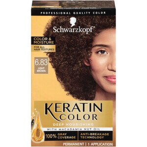 Schwarzkopf Keratin Permanent Hair Color, 6.83 Light Brown , CVS