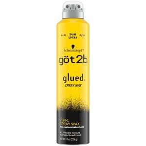 Got2b Glued Spray Wax with 2-in-1 Dual Spray Nozzle, 8 OZ