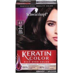 Schwarzkopf Keratin Color Permanent Hair Color Cream, 4.1 Dark Ash Brown , CVS