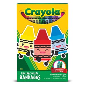 Crayola Health Flexible Fabric Antibacterial Bandages, One Size, 20 Ct , CVS