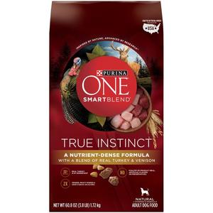  Purina ONE SmartBlend True Instinct High Protein Nutrient-Dense Formula With Real Turkey & Venison, 3.8 lb 