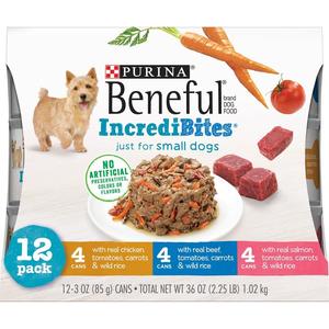  Purina Beneful IncrediBites Small Breed Wet Dog Food Variety Pack, 12 - 3 OZ Cans 