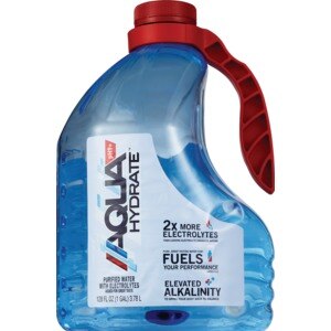 AQUAhydrate Purified Water with Electrolytes pH9+, 128 OZ