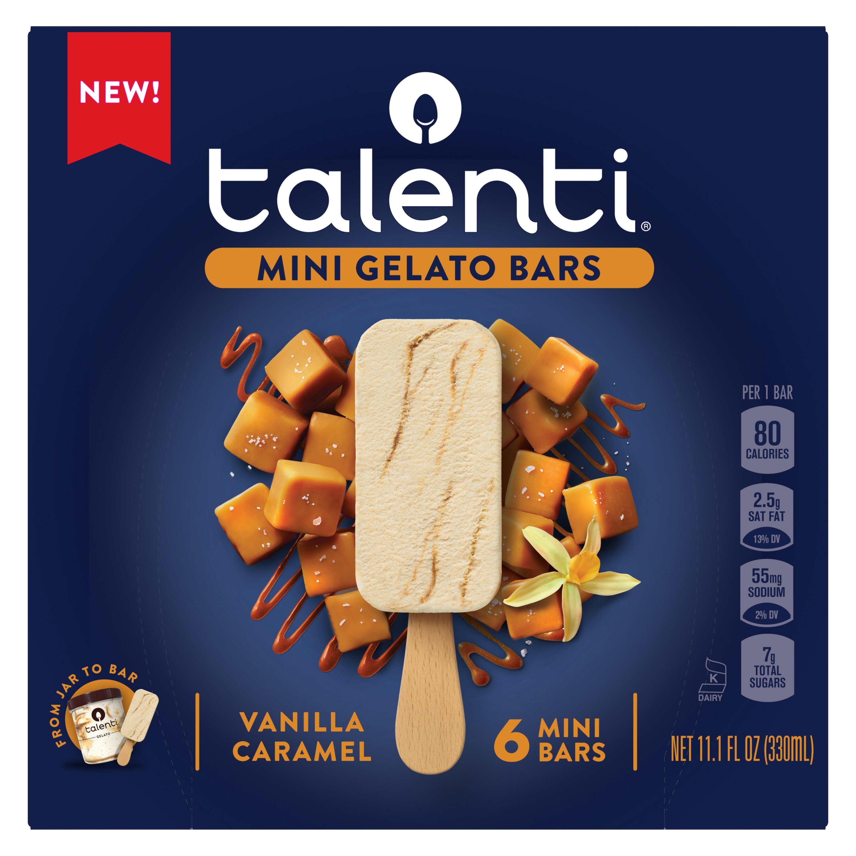 Talenti Vanilla Caramel Mini Gelato Dessert, 6 Ct - 11.1 Oz , CVS