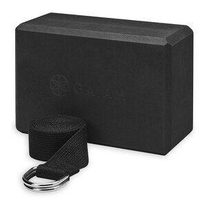 Gaiam Yoga Block And Strap Combo, Black , CVS