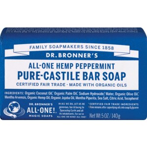 Dr. Bronner's Magic Soaps - Jabón de tocador puro de castilla, Peppermint