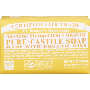 Dr. Bronner's Magic Soaps - Jabón de tocador puro de castilla, Citrus Orange