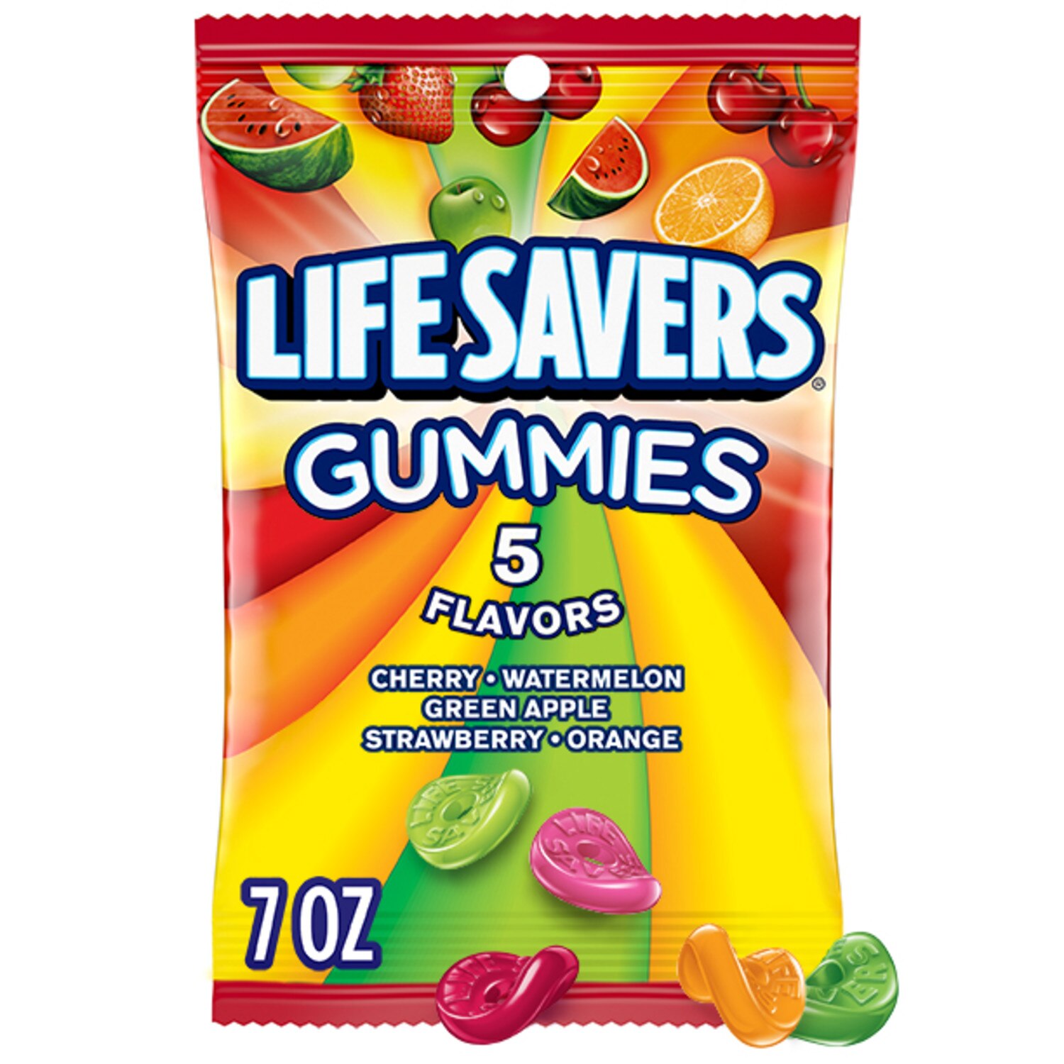  LIFE SAVERS 5 Flavors Gummies Candy Bag, 7 OZ 