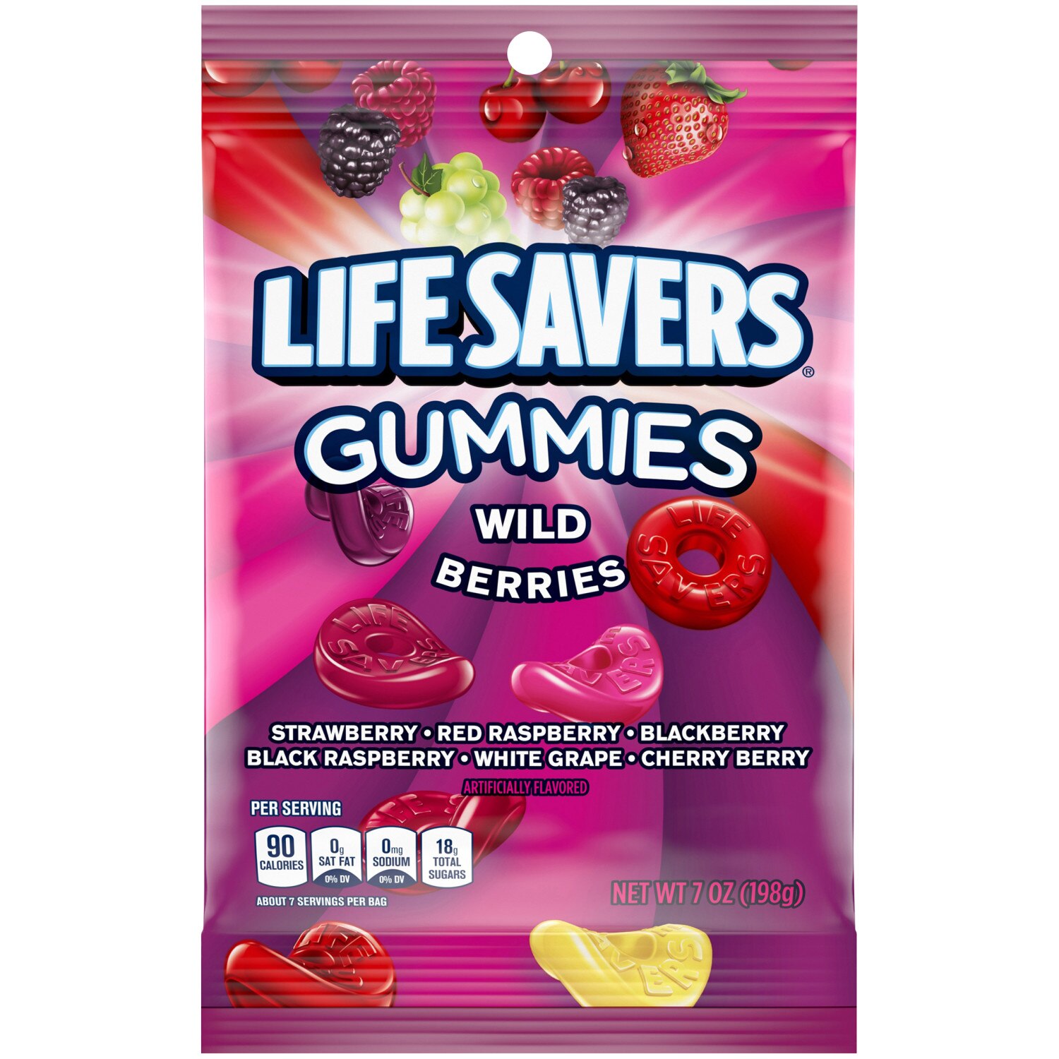 Life Savers, Gummy Candy, Wild Berries, 7 oz Bag