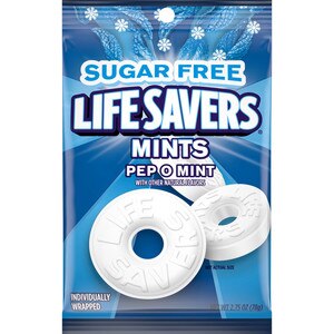 Life Savers Pep O Mint Sugar Free Candy Bag, 2.75 OZ