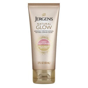 Jergens Natural Glow Sunless Tanning Lotion, Self Tanner, Fair to Medium Skin Tone, 2 OZ