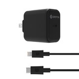 Griffin PowerBlock USB-C PD 18W Wall Charger with USB-C to Lightning Cable, Black, thumbnail image 1 of 4