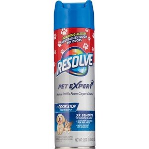 Resolve Pet Specialist Heavy Traffic Foam, Carpet Cleaner, Pet Stain and  Odor Remover, 22oz
