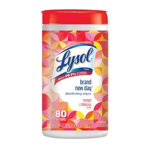 Lysol Brand New Day - Toallitas desinfectantes, Mango & Hibiscus, 80 u.