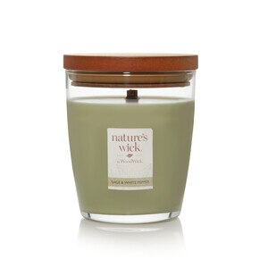 Nature's Wick Crackle Burning Jar Candle, Sage & White Pepper, 10 Oz , CVS