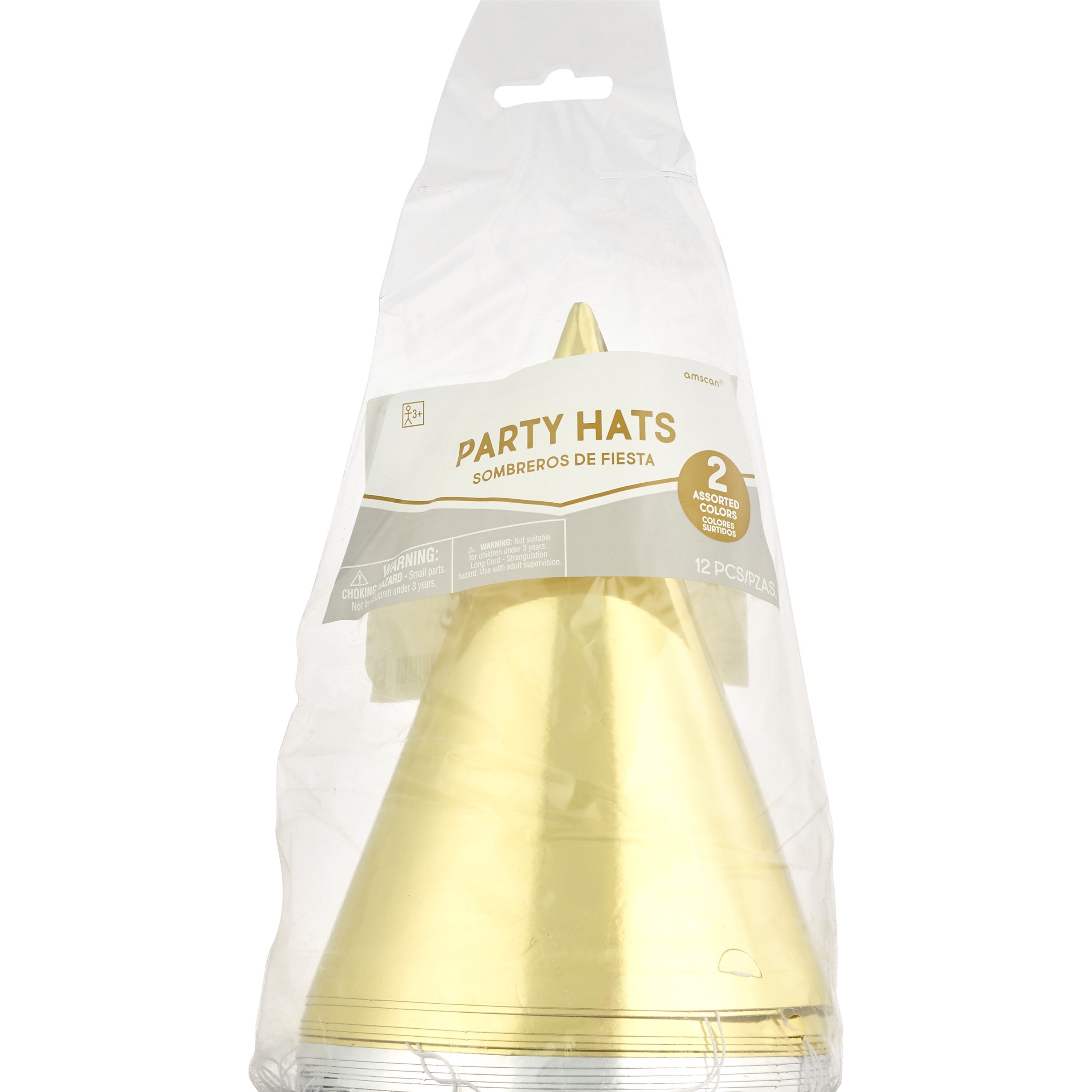 Amscan Party Impressions Cone Party Hats, Silver & Gold - 12 Ct , CVS