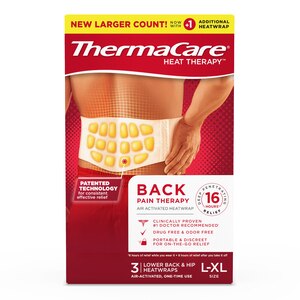 ThermaCare Lower Back & Hip Pain Relief Therapy Heat Wraps, 3 CT, L/XL , CVS