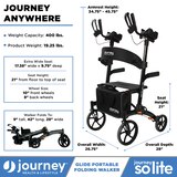 Journey Health and Lifestyle So Lite Glide Walker Upright Rollator, Black, thumbnail image 2 of 4