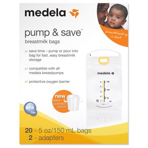 Medela Pump & Save Breastmilk Bags, 20CT