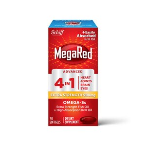 MegaRed Advanced 4-In-1 Extra Omega-3 Fish Oil and Oil Softgels, 40CT | Pick Up In Store TODAY at CVS