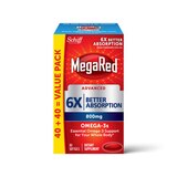 Schiff MegaRed Advanced 3x Triple Absorption Softgels, 80 CT, thumbnail image 1 of 9