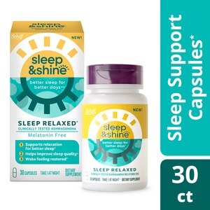 Sleep & Shine Ashwagandha & L-Theanine, Sleep Support Capsules, 30 CT